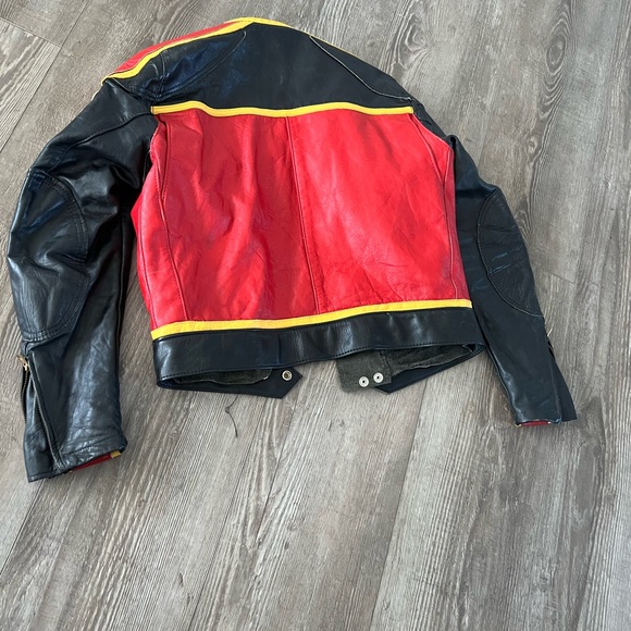 Rare vintage 80s Bates leather jacket - black and red leather - Picture 5 of 7